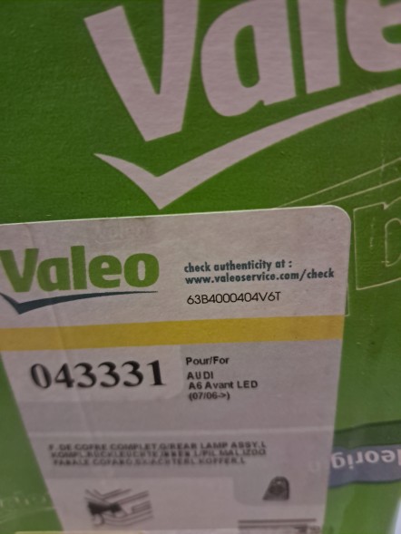 Valeo 043331 Лампа задня комплексна valeo 043331
