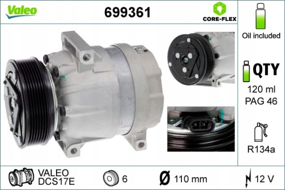 Valeo 699361 Компресор кондиціонера valeo 699361