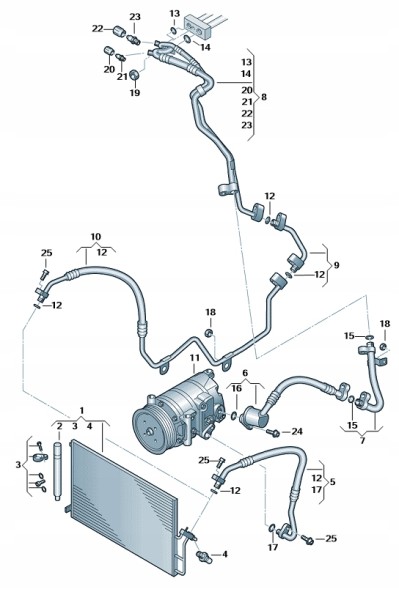 Volkswagen OE 2E0867471D КІЛЬЦЯ КОНДИЦИОНЕРА VW CRAFTER КОМПЛЕКТ
