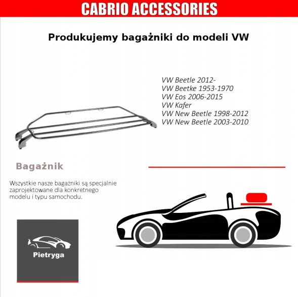 Cabrio Pietryga WTP00142 Вітрозахисний екран Cabrio Pietryga для VW EOS 2006-2015 чорний